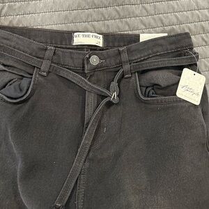 Free People - We the Free- Sabine Slim Straight Women's Black Jeans